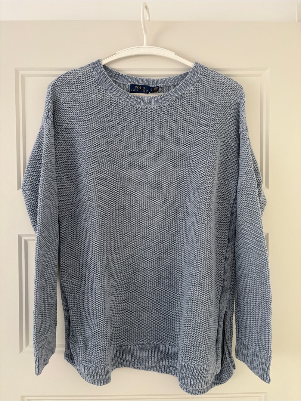 Ralph Lauren Women’s Light Blue Crew Neck Knit Sweater